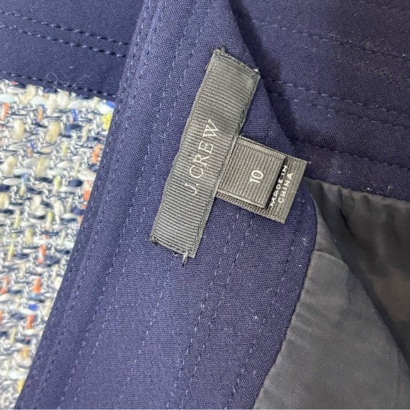 J. Crew Womens Multicolor Tweed Fringed Raw Hem Mini Skirt SIze 10 Back Zip - Picture 11 of 11